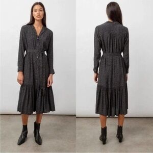 Rails Black Button-Down Midi Dress